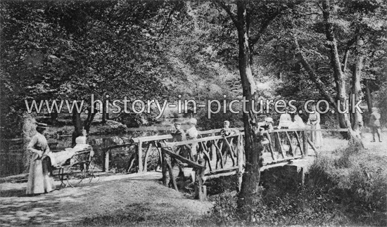 The Rustic Bridge, Highams Park, London. c.1904